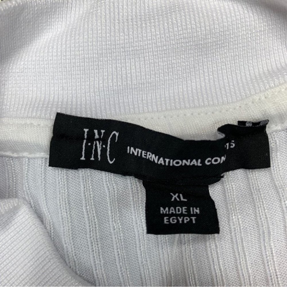 INC International Concepts Mens Liam Mock-Neck Shirt White Pure XL - Picture 4 of 11